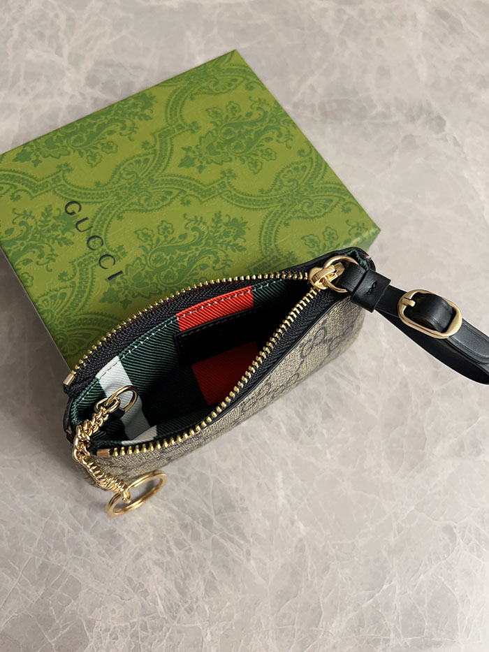 グッチ GGエンブレム キーケース 819113 FAD6L 9741 ベージュ&ブラック gucci キーケース アウトレット 価格 - 画像 (8)