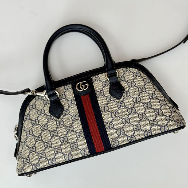 グッチ バッグ 未使用品 GUCCI レディース オフィディア スモール トップハンドルバッグ 795249 96IWG 4076 ベージュ/ブルー ハンドバッグ レディース 本革 - 画像 (5)