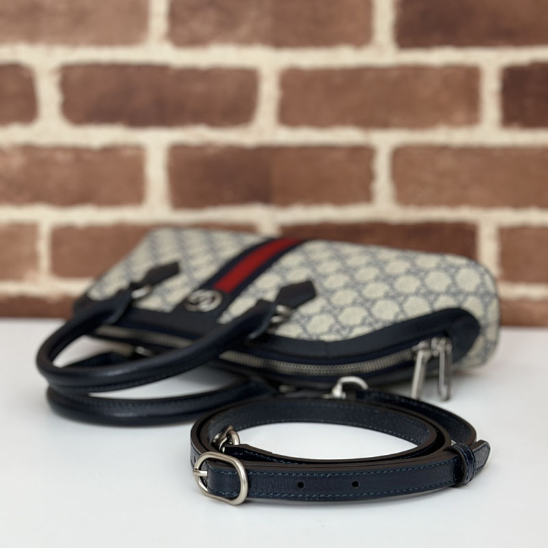 グッチ バッグ 未使用品 GUCCI レディース オフィディア スモール トップハンドルバッグ 795249 96IWG 4076 ベージュ/ブルー ハンドバッグ レディース 本革 - 画像 (4)