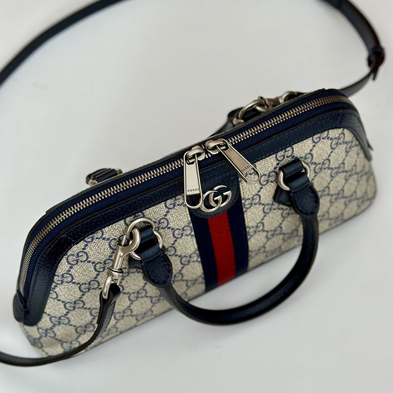 グッチ バッグ 未使用品 GUCCI レディース オフィディア スモール トップハンドルバッグ 795249 96IWG 4076 ベージュ/ブルー ハンドバッグ レディース 本革 - 画像 (3)