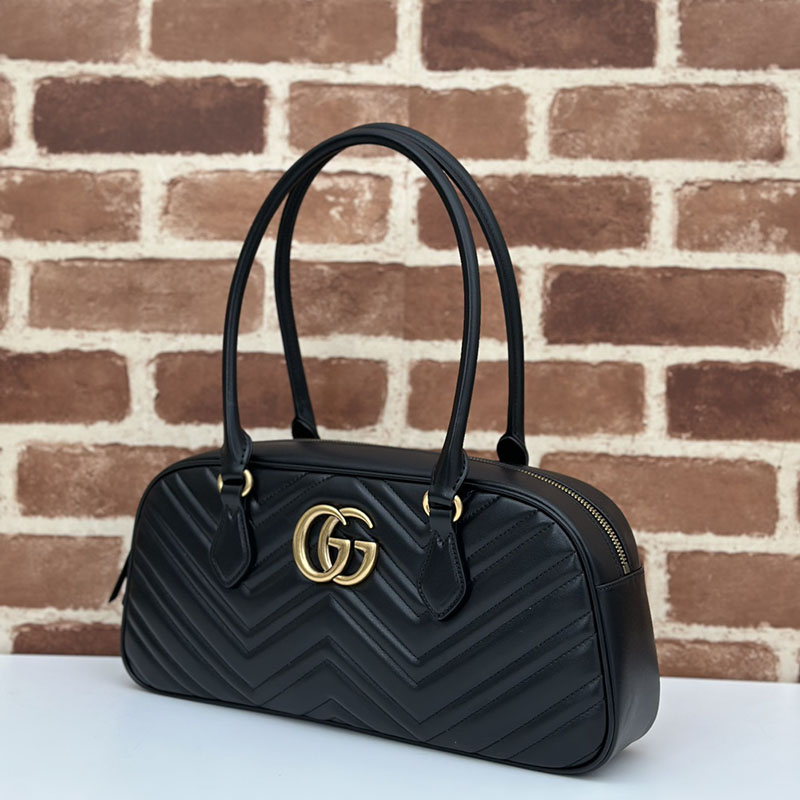 グッチ バッグ 未使用品 GUCCI GGマーモント ミディアム トップハンドルバッグ 795218 AABZB 1000 ブラック 2泊旅行 バッグ レディース 軽い おしゃれ - 画像 (9)