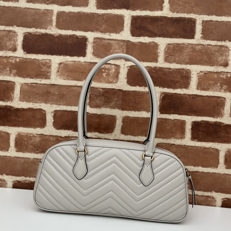 グッチ バッグ 未使用品 GUCCI GGマーモント ミディアム トップハンドルバッグ 795218 AABZB 1440 ライトグレー 2泊旅行 バッグ レディース 軽い おしゃれ - 画像 (8)