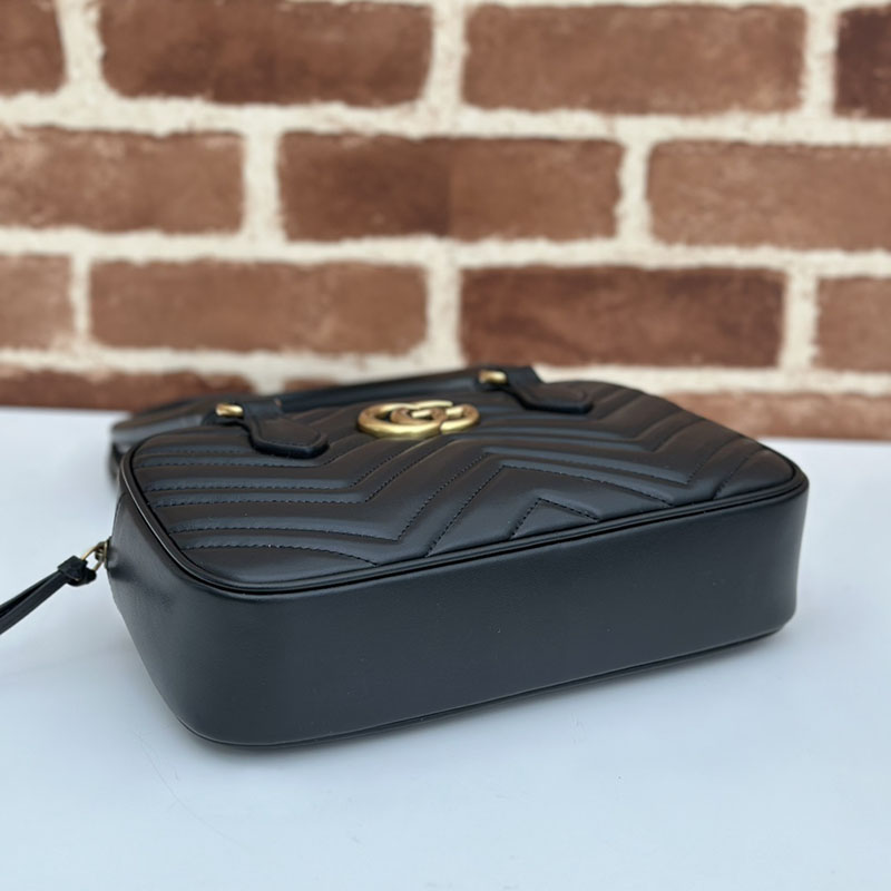 グッチ バッグ 未使用品 GUCCI GGマーモント スモールトップハンドルバッグ 795199 AABZB 1000 ブラック 一泊旅行 バッグ レディース 人気 - 画像 (7)