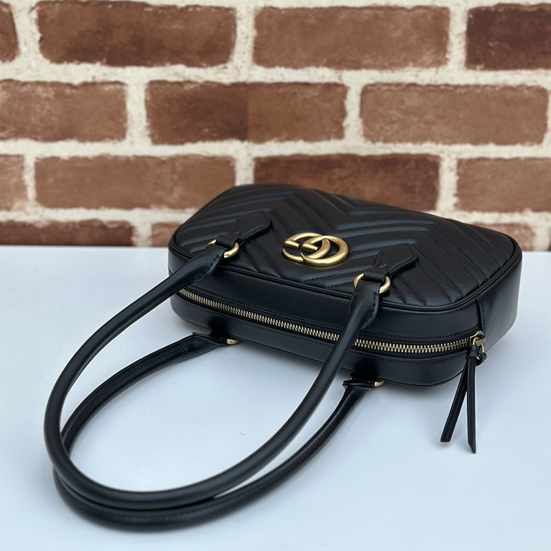 グッチ バッグ 未使用品 GUCCI GGマーモント スモールトップハンドルバッグ 795199 AABZB 1000 ブラック 一泊旅行 バッグ レディース 人気 - 画像 (4)