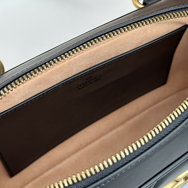 グッチ バッグ 未使用品 GUCCI GGマーモント スモールトップハンドルバッグ 795199 AABZB 1000 ブラック 一泊旅行 バッグ レディース 人気 - 画像 (2)
