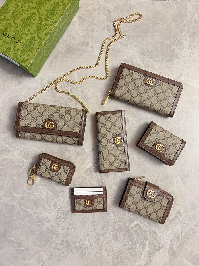 グッチ オフィディア チェーン ウォレット 772309 96IWG 9762 ベージュ&ダークブラウン ゴールド金具 グッチ チェーンウォレット 口コミ - 画像 (2)
