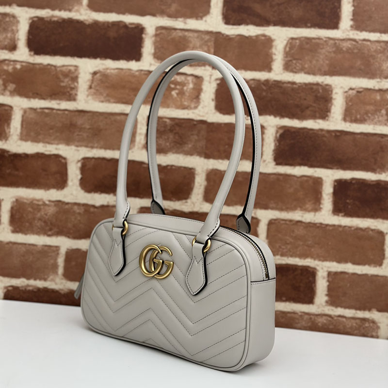 グッチ バッグ 未使用品 GUCCI GGマーモント スモールトップハンドルバッグ 795199 AABZB 1440 ライトグレー 一泊旅行 バッグ レディース 人気 - 画像 (8)