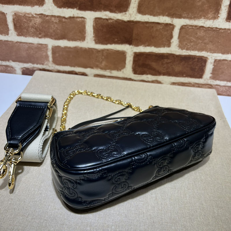 グッチ バッグ 未使用品 GUCCI レディース GGマトラッセ レザー ハンドバッグ 735049 UM8HG 1046 ブラック ハンドバッグ レディース 本革 - 画像 (7)