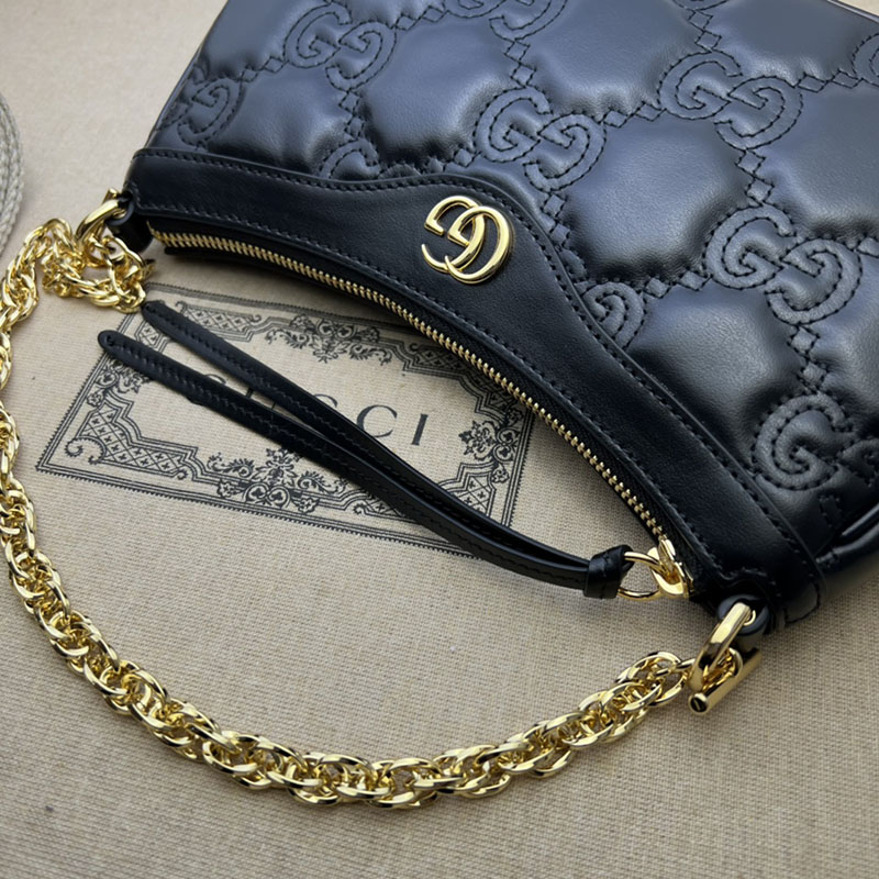 グッチ バッグ 未使用品 GUCCI レディース GGマトラッセ レザー ハンドバッグ 735049 UM8HG 1046 ブラック ハンドバッグ レディース 本革 - 画像 (5)