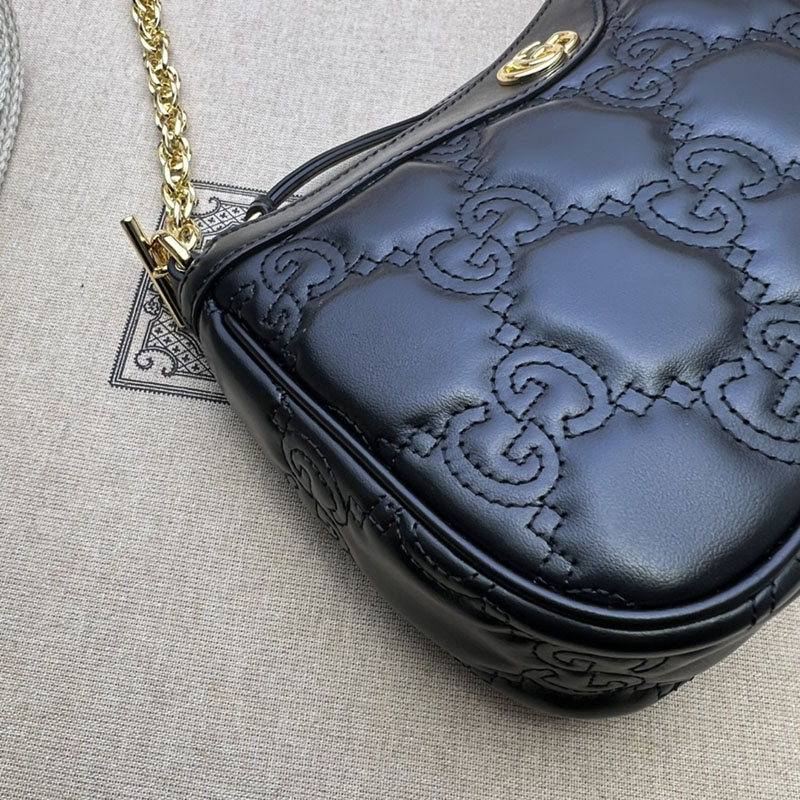 グッチ バッグ 未使用品 GUCCI レディース GGマトラッセ レザー ハンドバッグ 735049 UM8HG 1046 ブラック ハンドバッグ レディース 本革 - 画像 (4)