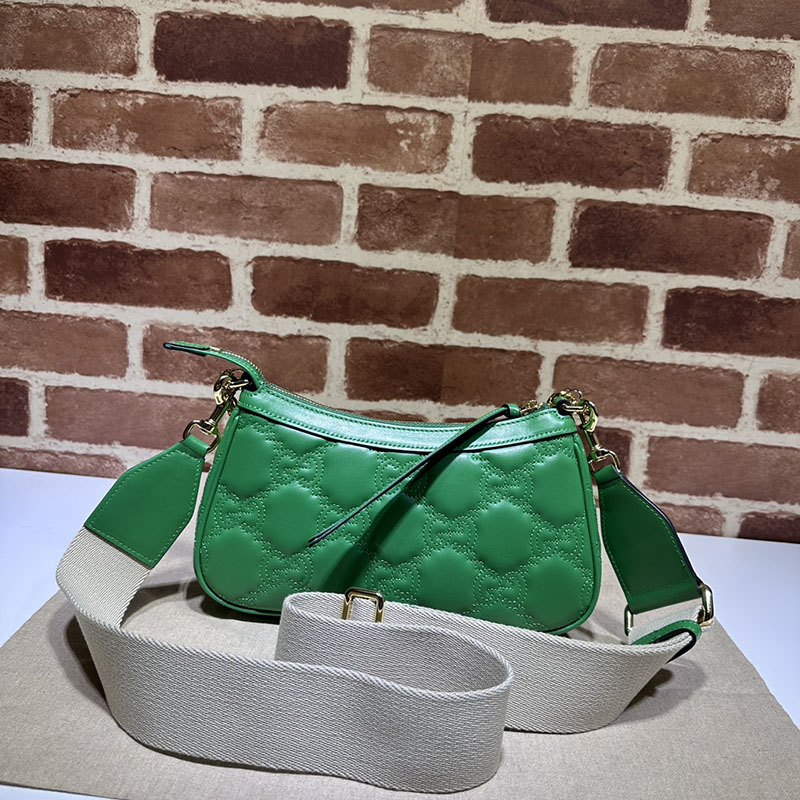 グッチ バッグ 未使用品 GUCCI レディース GGマトラッセ レザー ハンドバッグ 735049 UM8HG 3404 グリーン ハンドバッグ レディース 本革 - 画像 (8)