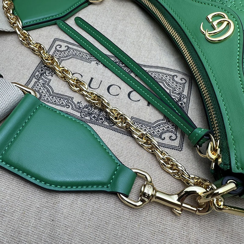 グッチ バッグ 未使用品 GUCCI レディース GGマトラッセ レザー ハンドバッグ 735049 UM8HG 3404 グリーン ハンドバッグ レディース 本革 - 画像 (4)