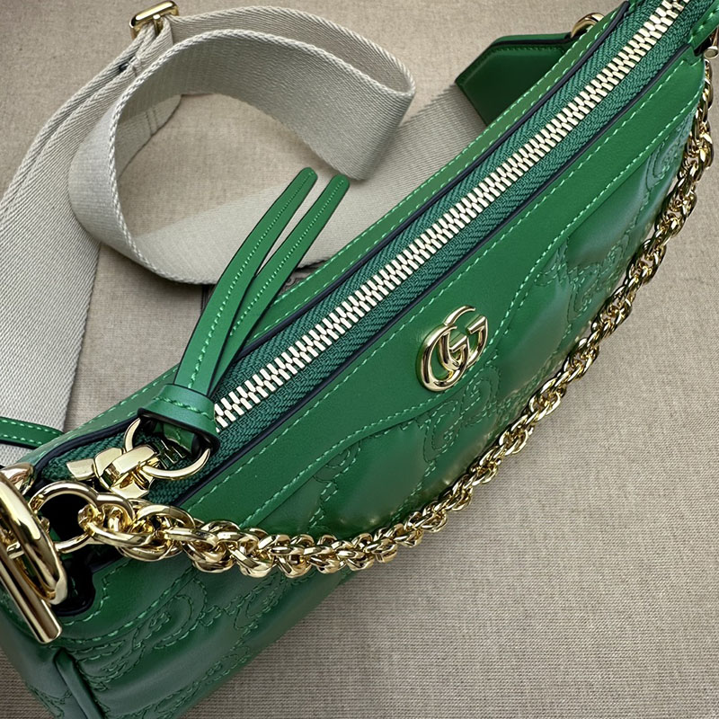 グッチ バッグ 未使用品 GUCCI レディース GGマトラッセ レザー ハンドバッグ 735049 UM8HG 3404 グリーン ハンドバッグ レディース 本革 - 画像 (3)