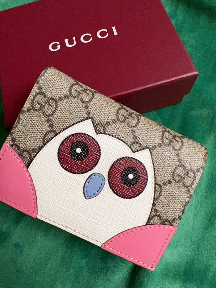 グッチ オウル(ふくろう) ディテール付き GG ミニウォレット 818767 FAEC3 8570 ベージュ&マルチカラー グッチ 財布 二つ折り安い - 画像 (9)