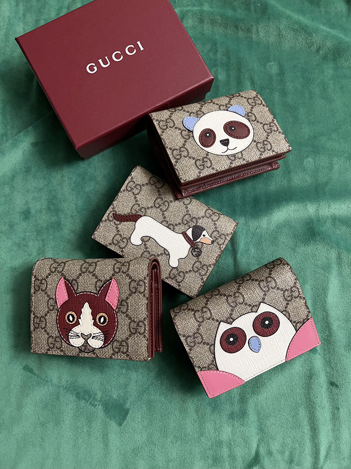グッチ オウル(ふくろう) ディテール付き GG ミニウォレット 818767 FAEC3 8570 ベージュ&マルチカラー グッチ 財布 二つ折り安い - 画像 (3)