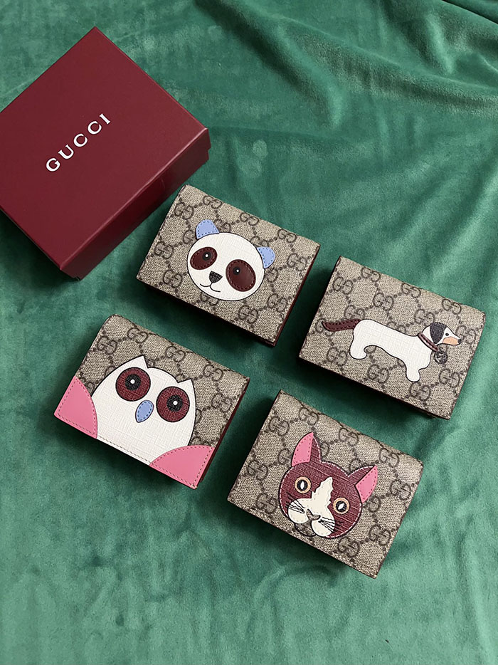 グッチ ドッグ ディテール GG ミニウォレット 818767 FAEEQ 8561 ベージュ&ダークブラウン グッチ 財布 二つ折り安い - 画像 (3)