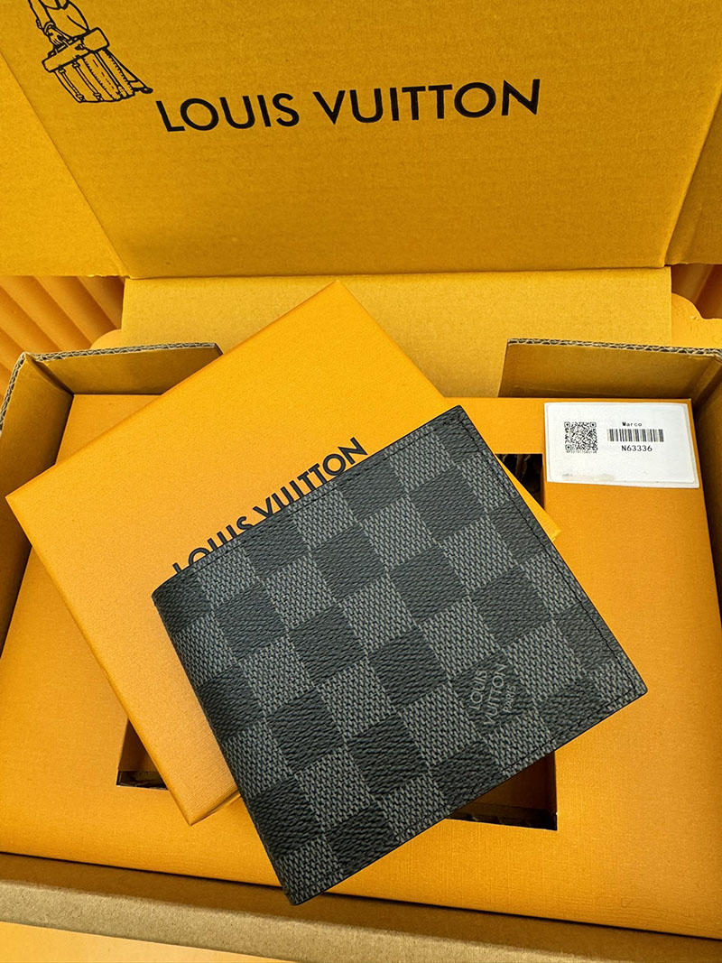 並行輸入品 ルイヴィトン ポルトフォイユ・マルコ NM N63336 RFID ダミエ ブラック 財布 メンズ 二つ折り 小銭入れあり - 画像 (6)