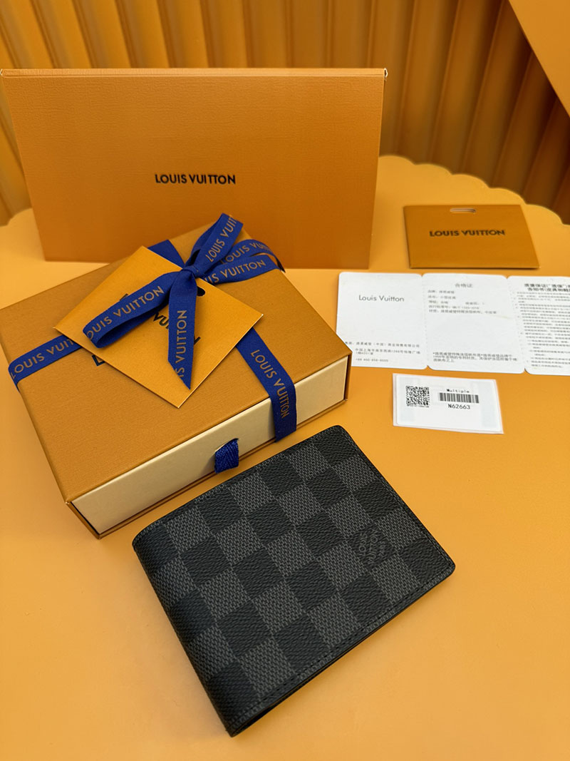 並行輸入品 ルイヴィトン ポルトフォイユ・ミュルティプル N62663 RFID ダミエ ブラック 財布 メンズ 二つ折り 小銭入れあり - 画像 (8)