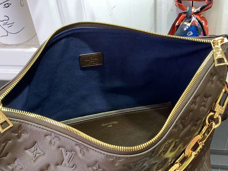 ルイヴィトン Coussin Hobo MM ショコラ M12072 モノグラム ゴールド金具 ルイヴィトン ロウキーホーボー 口コミ - 画像 (3)