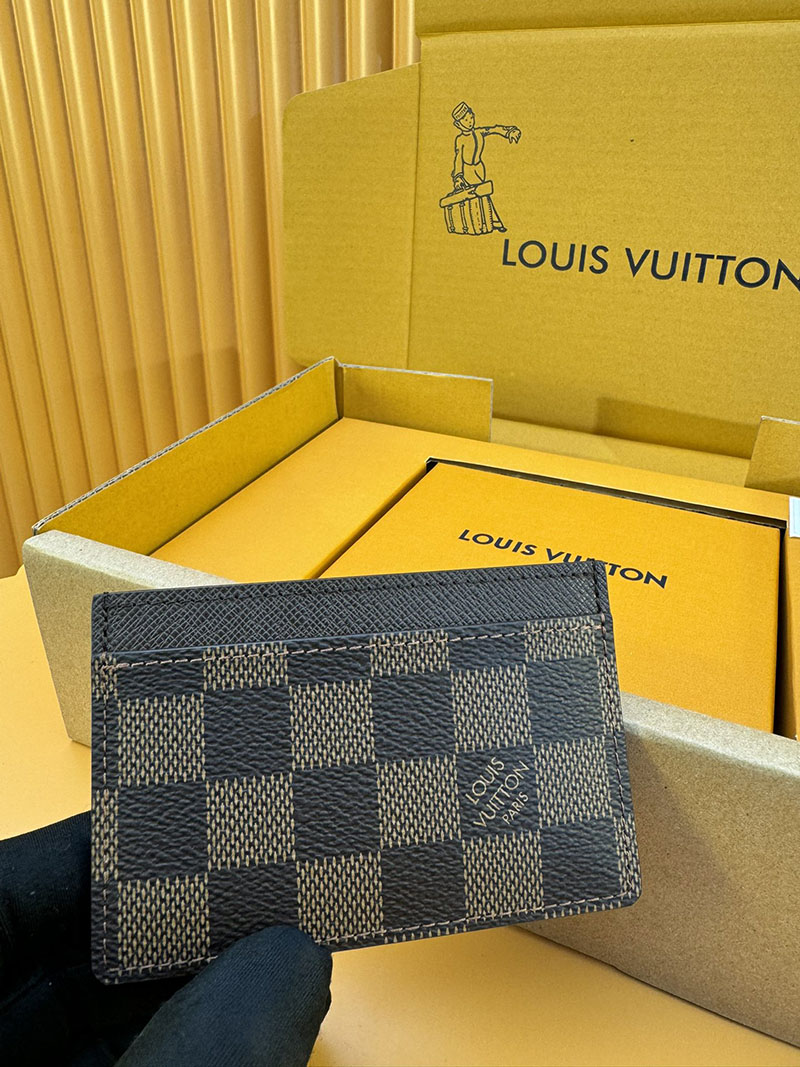 並行輸入品 ルイヴィトン カードケース ポルト カルト・サーンプル N61722 RFID ダミエ ブラウン lv カードケース 薄型 人気 - 画像 (6)