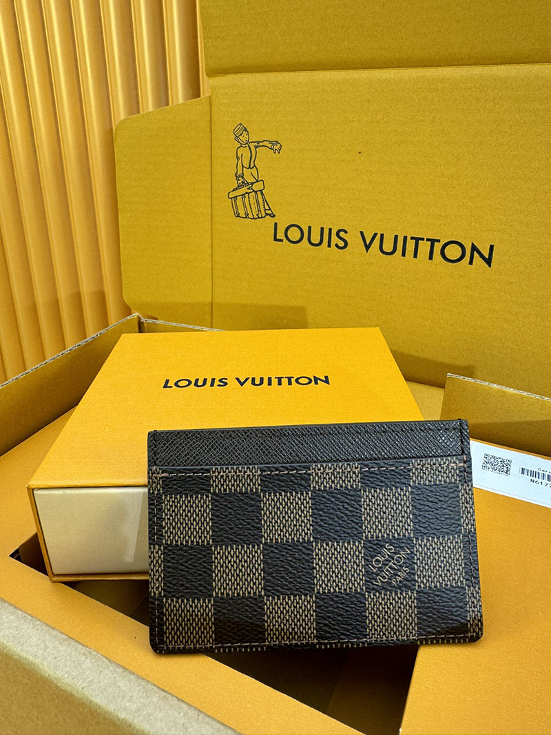 並行輸入品 ルイヴィトン カードケース ポルト カルト・サーンプル N61722 RFID ダミエ ブラウン lv カードケース 薄型 人気 - 画像 (5)