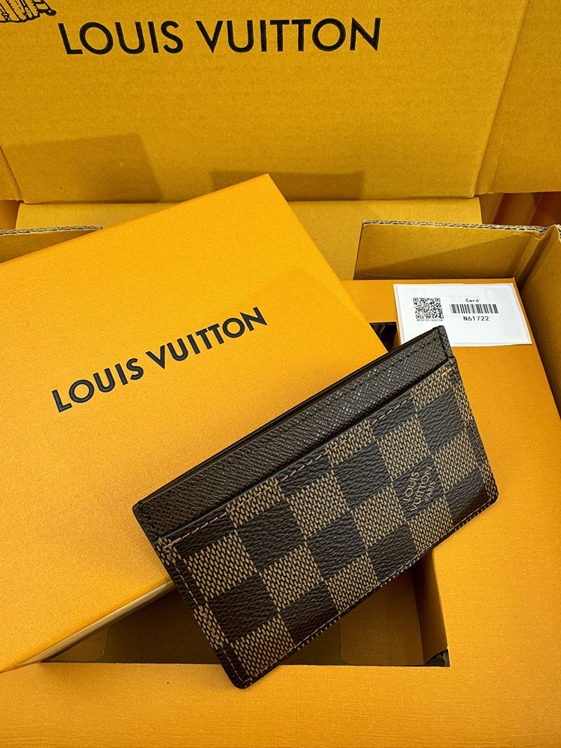 並行輸入品 ルイヴィトン カードケース ポルト カルト・サーンプル N61722 RFID ダミエ ブラウン lv カードケース 薄型 人気 - 画像 (3)