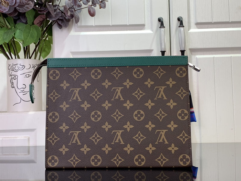 ルイヴィトン ポシェット・ヴォワヤージュ MM ボルネオ グリーン M12816 モノグラム シルバー金具 クラッチバッグ メンズ 人気 - 画像 (8)