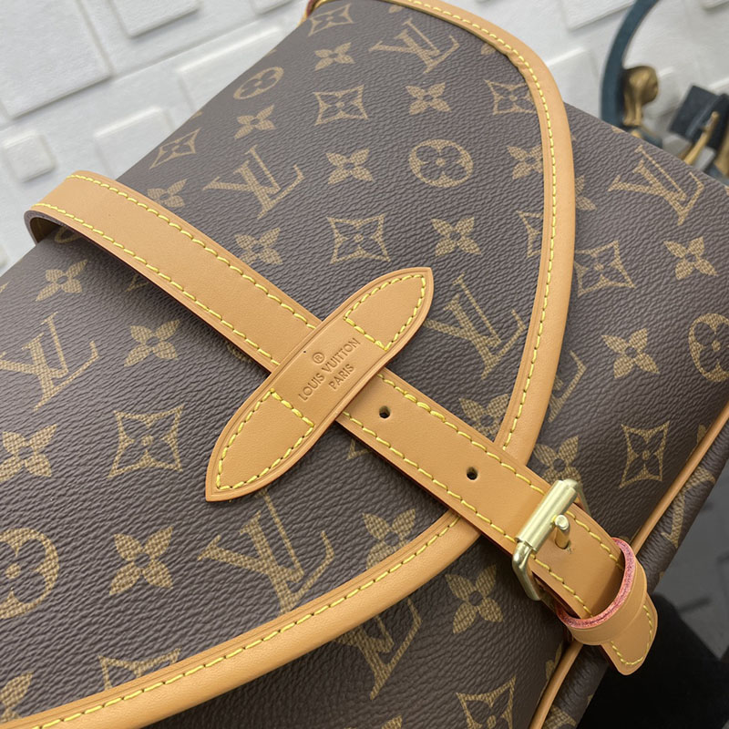 ルイヴィトン モノグラム ソミュールMM ブラウン M40710 モノグラム ゴールド金具 ルイヴィトン モノグラム バッグ 廃盤 - 画像 (5)