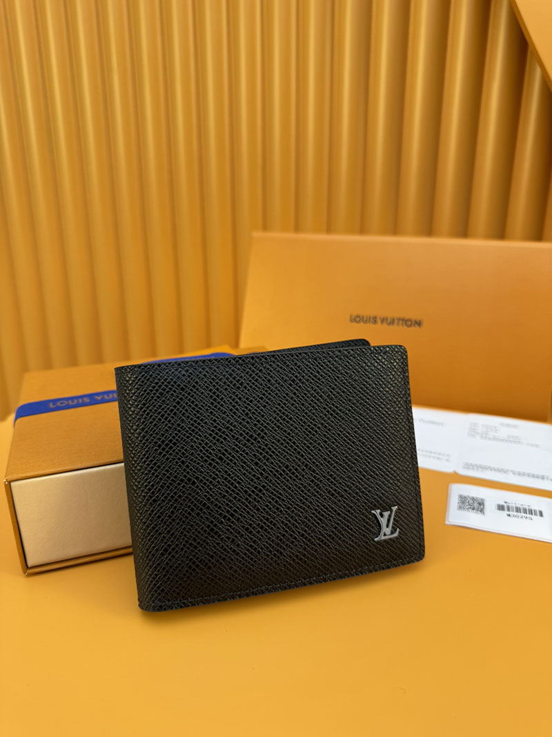 激安サイト ルイヴィトン ポルトフォイユ・ミュルティプル M30295 RFID タイガ・レザー ブラック ブランド財布激安 本物 - 画像 (9)