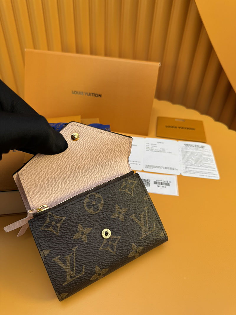 激安サイト ルイヴィトン ポルトフォイユ・ヴィクトリーヌ M62360 RFID モノグラム ローズ・バレリーヌ スーパーコピー 財布 代引き - 画像 (6)