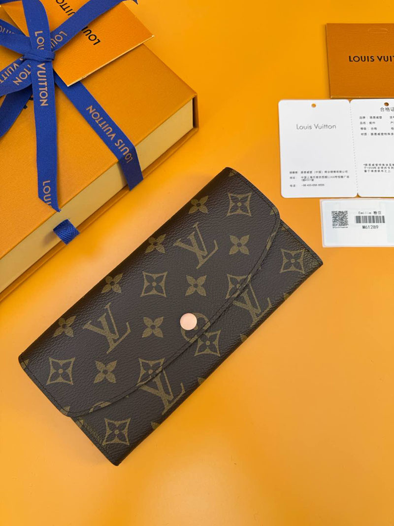 本革 ルイヴィトン ポルトフォイユ・エミリー M61289 RFID モノグラム ローズバレリーヌ ルイヴィトン 長財布 レディース 人気 - 画像 (9)