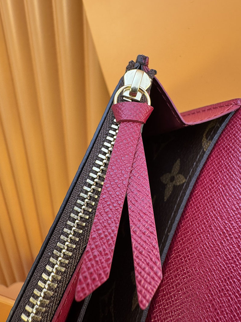 本革 ルイヴィトン ポルトフォイユ・エミリー M60697 RFID モノグラム フューシャ モノグラム ルイヴィトン 長財布 レディース 人気 - 画像 (5)
