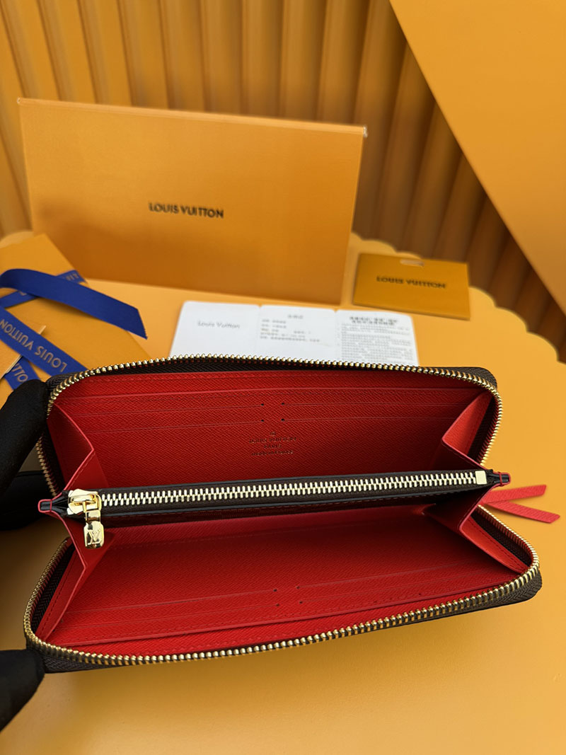 本革 ルイヴィトン ポルトフォイユ・クレマンス N60534 RFID ダミエ スリーズ ルイヴィトン ダミエ 長財布 - 画像 (5)