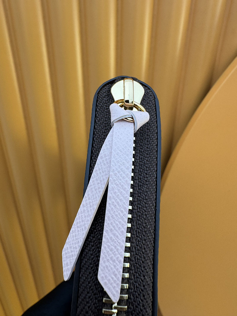 本革 ルイヴィトン ポルトフォイユ・クレマンス N60534 RFID モノグラム ローズ・バレリーヌ ルイヴィトン モノグラム 長財布 - 画像 (6)