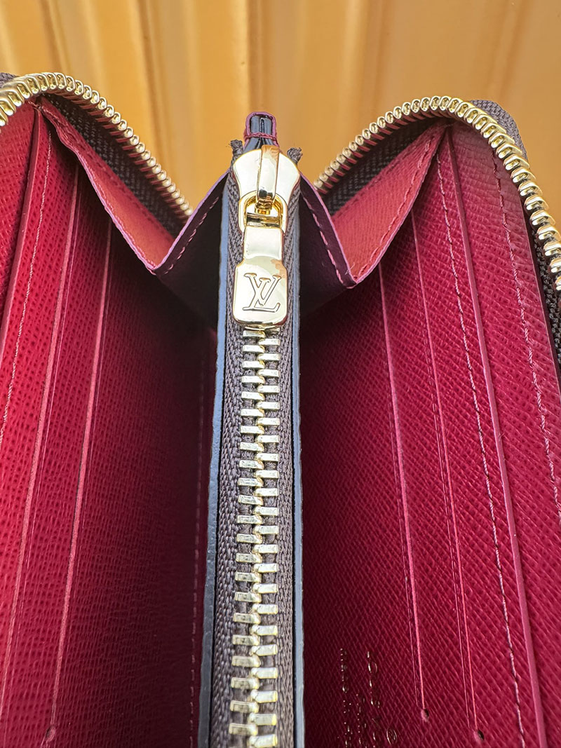 本革 ルイヴィトン ポルトフォイユ・クレマンス M60742 RFID モノグラム フューシャ ルイヴィトン モノグラム 長財布 - 画像 (6)