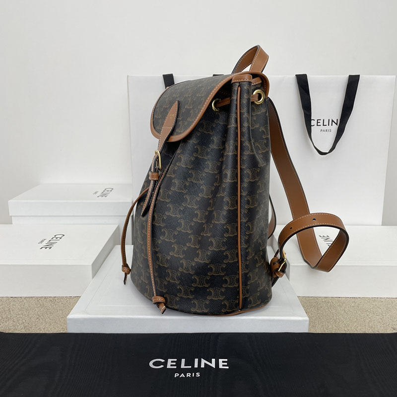 最高級セリーヌスーパーコピー セリーヌバッグコピー ミディアム フォルコ バックパック 117902CAS.04LU タン セリーヌ リュック 新作 2025 - 画像 (8)