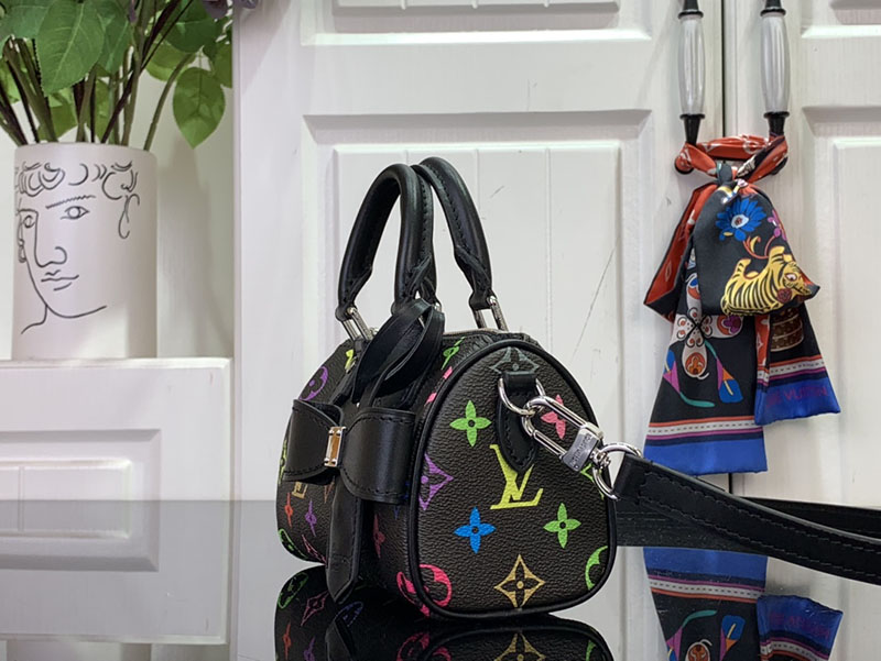 村上隆 ルイヴィトン LV × TM ナノ・スピーディ マルチカラー M13406 モノグラム ゴールド金具 ルイヴィトン 村上隆 2025 新作バッグ - 画像 (9)