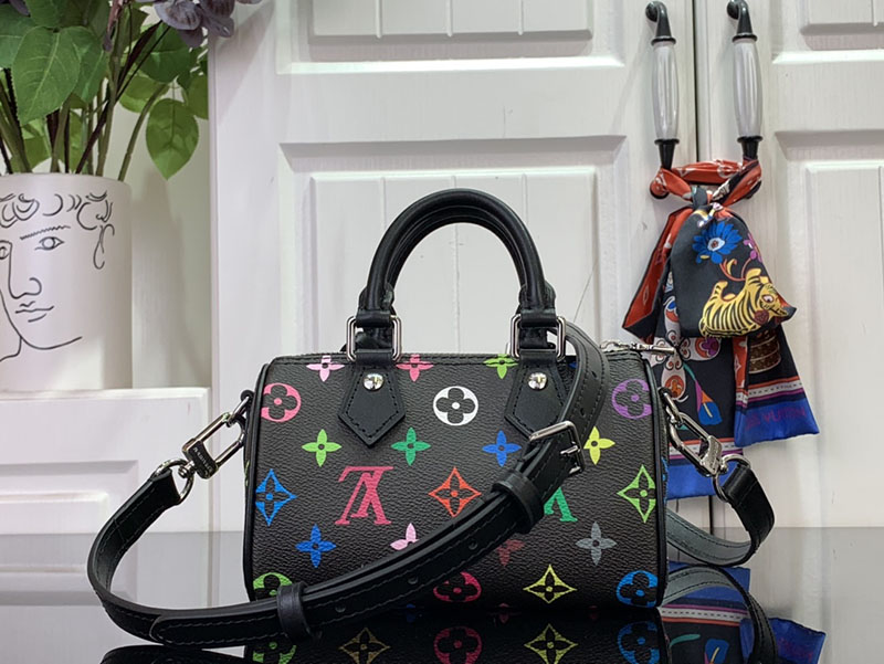村上隆 ルイヴィトン LV × TM ナノ・スピーディ マルチカラー M13406 モノグラム ゴールド金具 ルイヴィトン 村上隆 2025 新作バッグ - 画像 (8)
