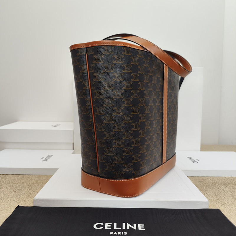 最高級セリーヌスーパーコピー セリーヌバッグコピー ミディアム カバ 115072CAS.04LU タン セリーヌ バケットバッグ トリオンフ - 画像 (8)