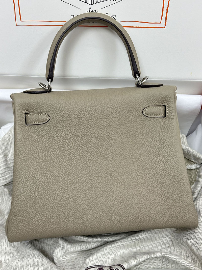 人気色 H品 エルメス ケリー25 内縫い トゥルティールグレー トゴ シルバー金具 2517767 ケリー 外縫い 内縫い 人気 - 画像 (10)