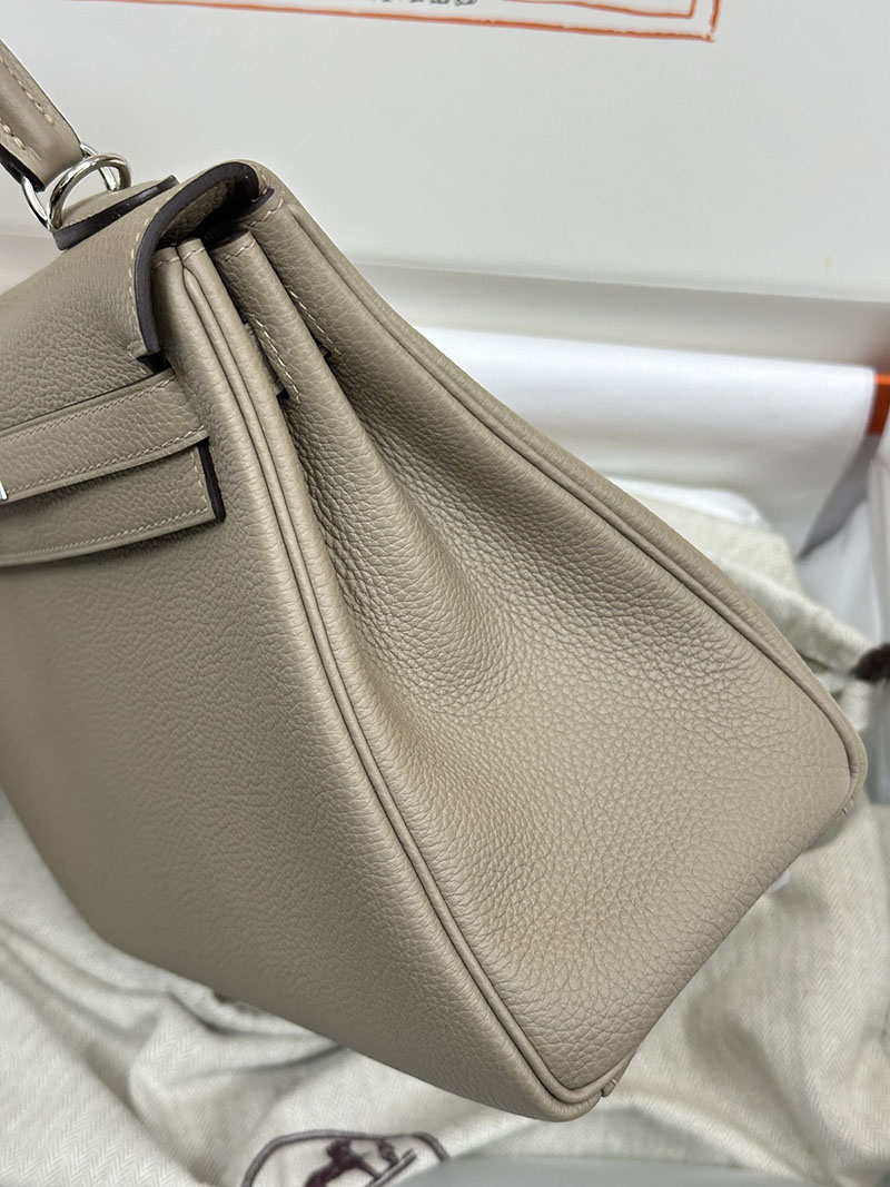 人気色 H品 エルメス ケリー25 内縫い トゥルティールグレー トゴ シルバー金具 2517767 ケリー 外縫い 内縫い 人気 - 画像 (9)