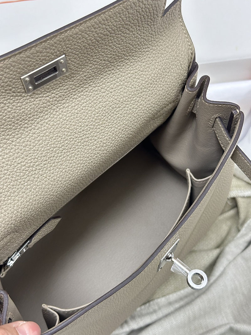 人気色 H品 エルメス ケリー25 内縫い トゥルティールグレー トゴ シルバー金具 2517767 ケリー 外縫い 内縫い 人気 - 画像 (5)
