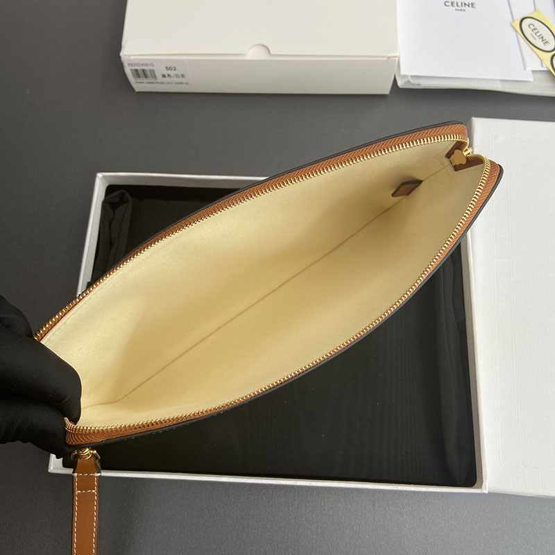 最高級セリーヌスーパーコピー セリーヌバッグコピー ストラップ付きスモールポーチ 10J502FCU.01BC ホワイト セリーヌ 化粧ポーチ 公式 - 画像 (3)