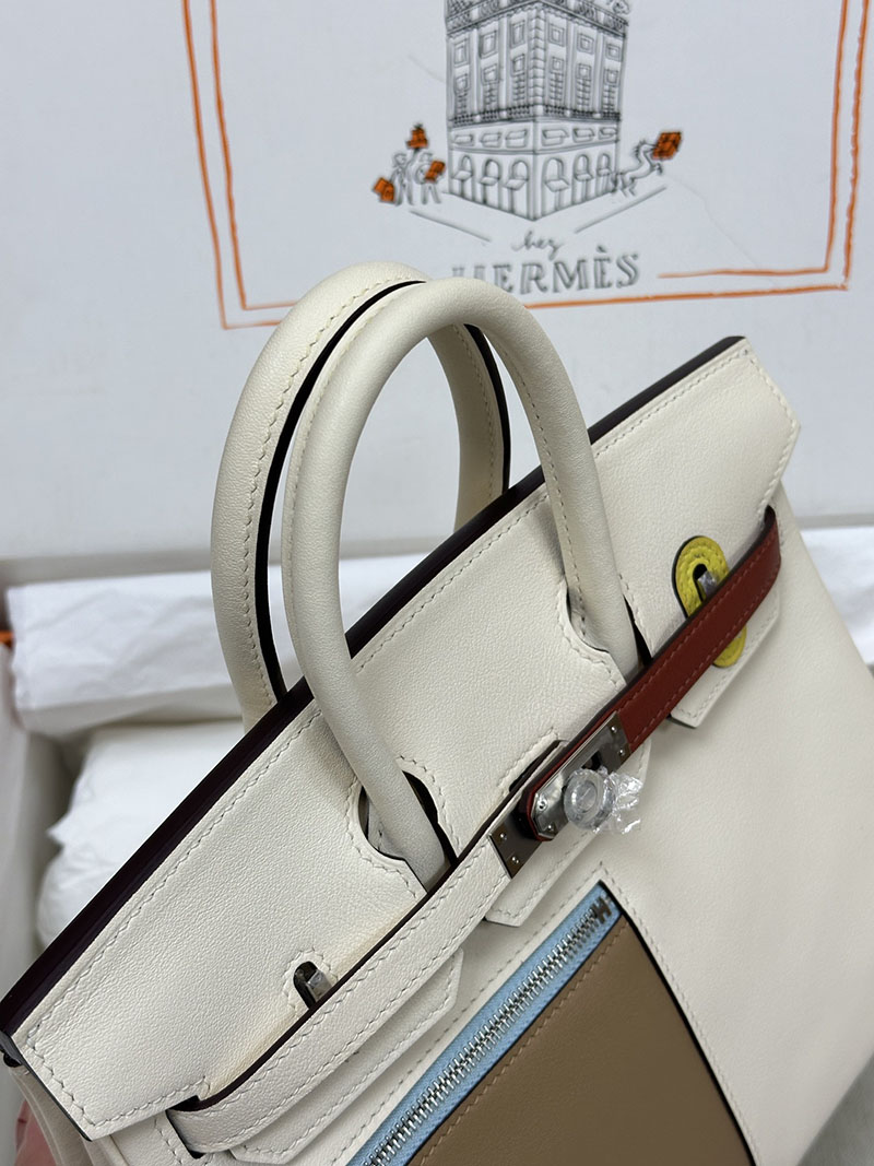 人気色 H品 エルメス バーキン25 カラーマティック ナタ×キュイーブル スイフト シルバー金具 2517789 バーキン カラーマティック 定価 - 画像 (7)