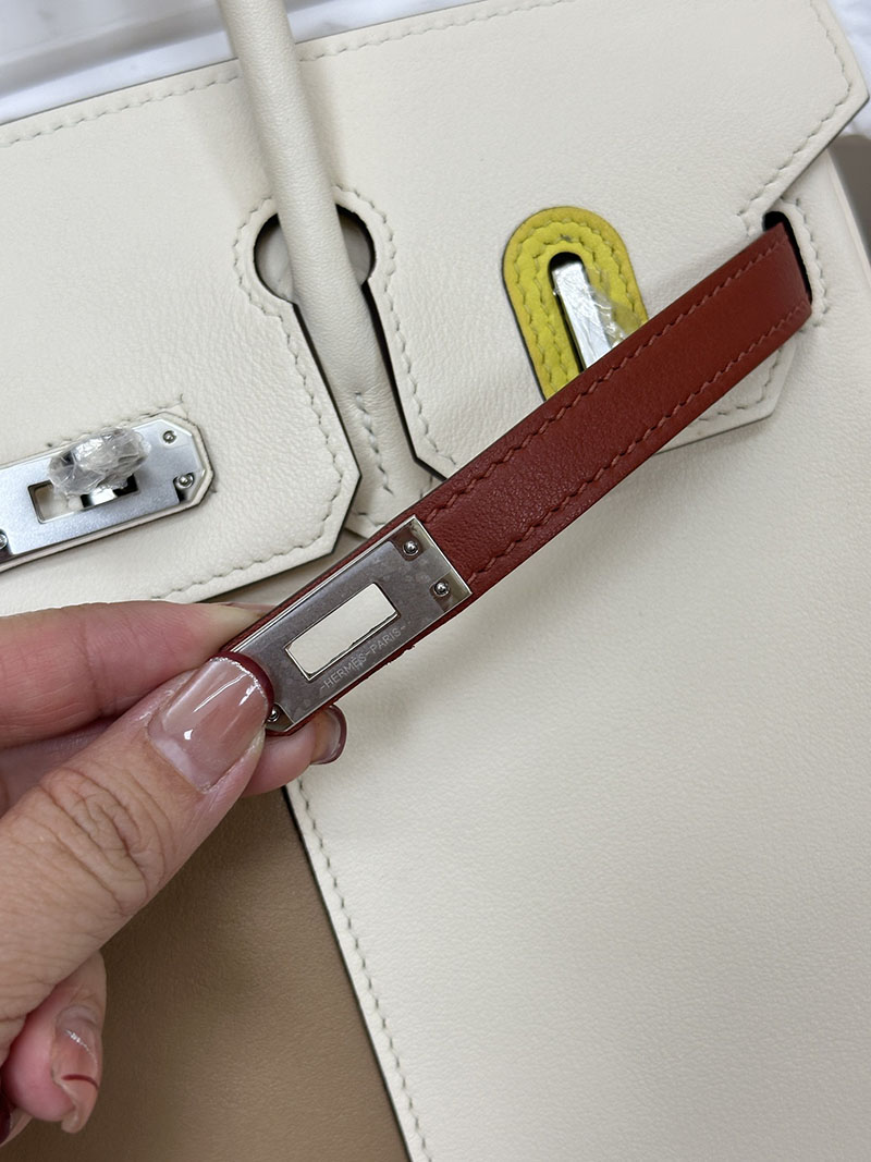 人気色 H品 エルメス バーキン25 カラーマティック ナタ×キュイーブル スイフト シルバー金具 2517789 バーキン カラーマティック 定価 - 画像 (5)