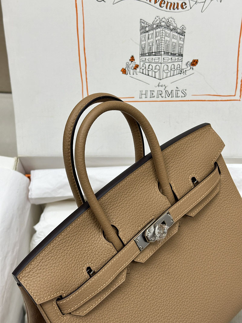 人気色 H品 エルメス バーキン25 チャイ トゴ シルバー金具 2517790 エルメス バーキン25 サイズ - 画像 (4)