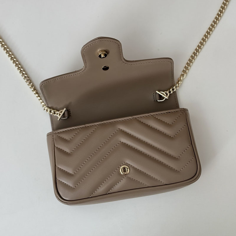 グッチ バッグ 人気 GUCCI GGマーモント スーパーミニバッグ 476433 DTDHD 1523 トープ グッチ ミニバッグ 人気 - 画像 (2)