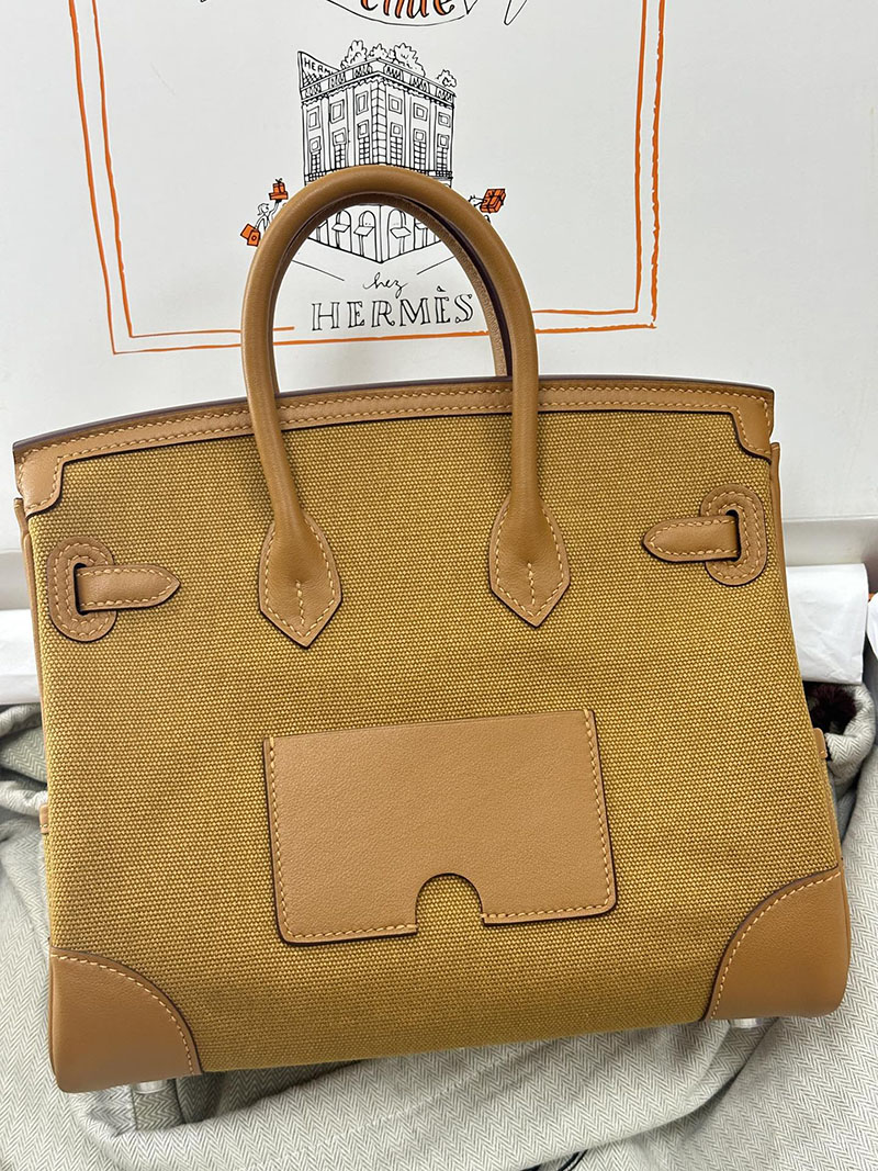 人気色 H品 エルメス バーキン25 カーゴ セサミ トワルゴエラン×スイフト シルバー金具 2517804 バーキンカーゴ 定価 - 画像 (7)