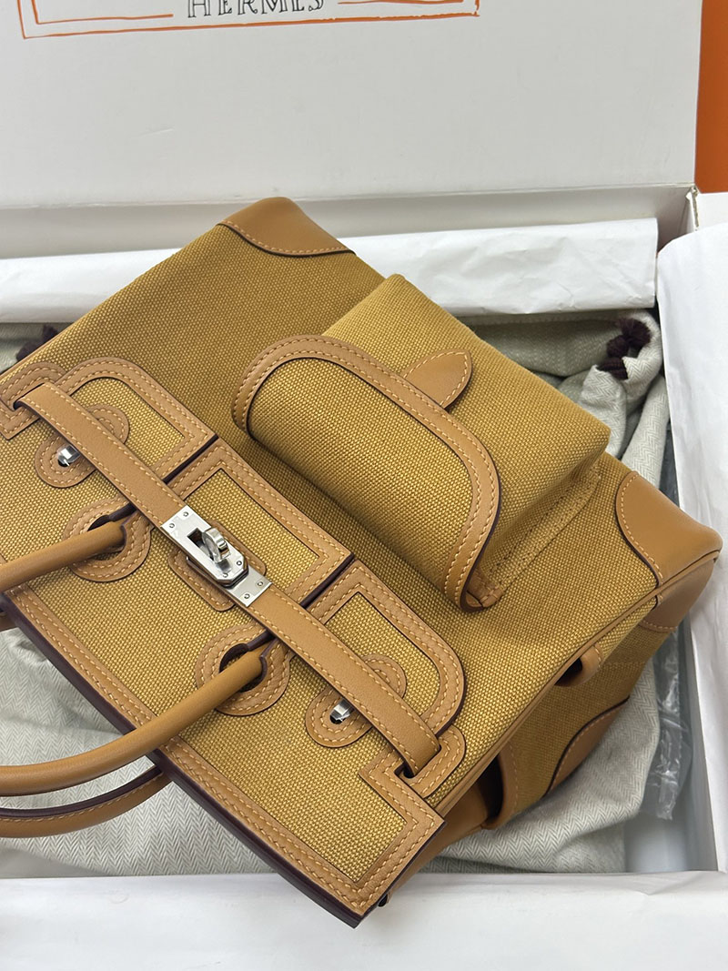 人気色 H品 エルメス バーキン25 カーゴ セサミ トワルゴエラン×スイフト シルバー金具 2517804 バーキンカーゴ 定価 - 画像 (6)