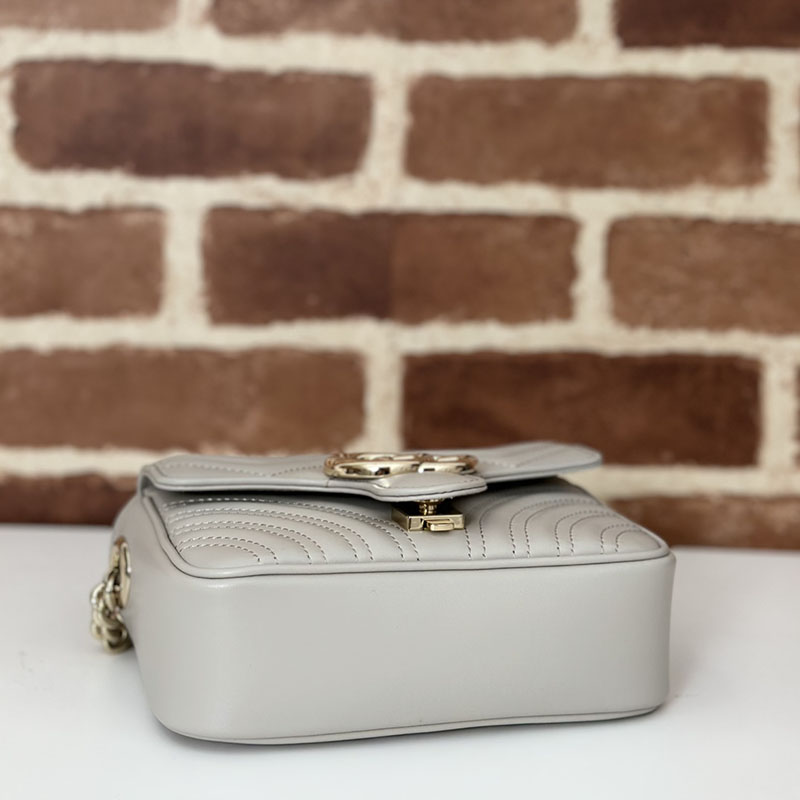 グッチ バッグ 人気 GUCCI GGマーモント ミニ トップハンドルバッグ 811238 AAECK 1712 ライトグレー グッチ ミニバッグ アウトレット - 画像 (7)